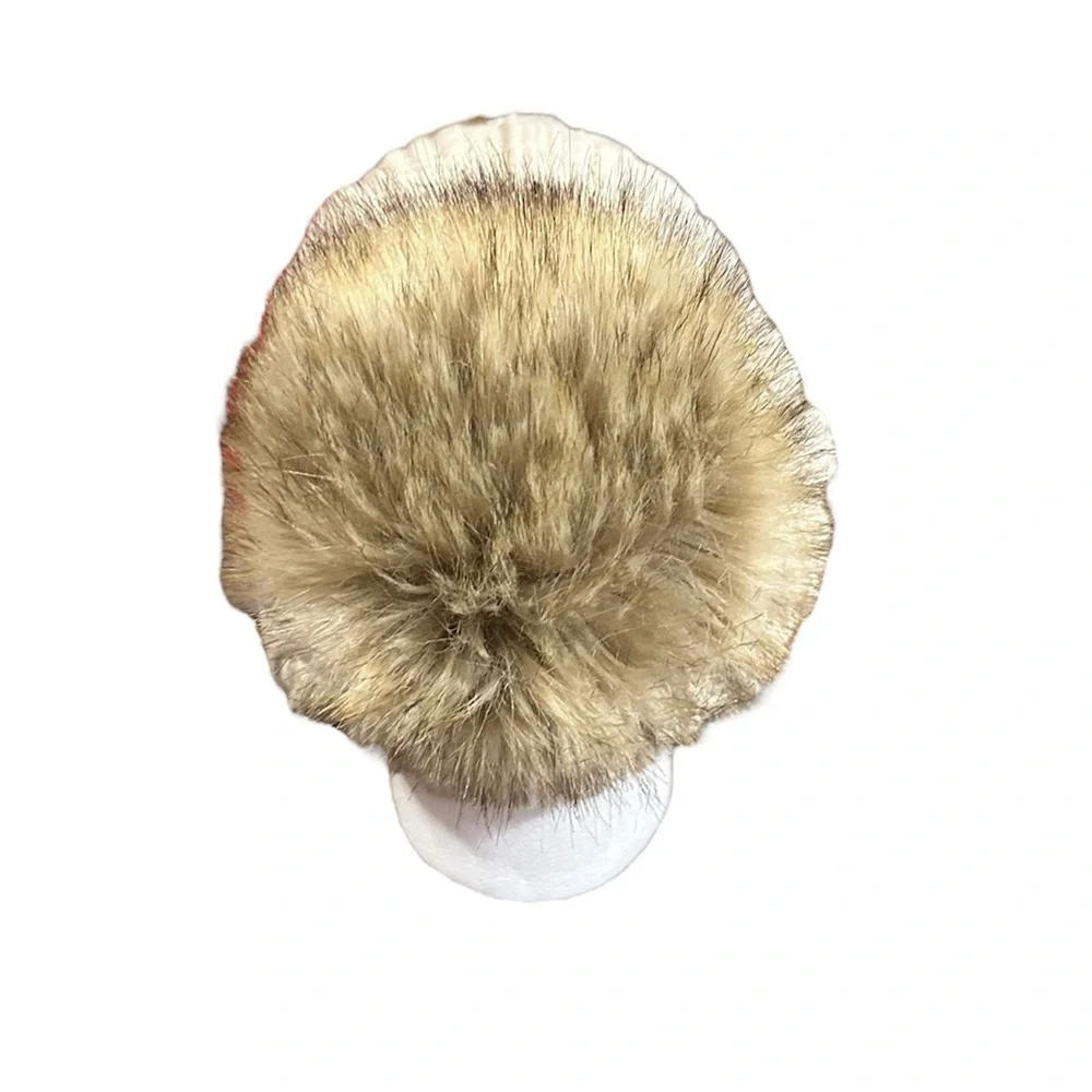 CC Sherpa Lined Knit Beanie with Faux Fur Pom